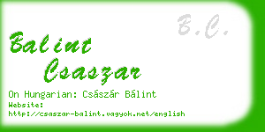 balint csaszar business card