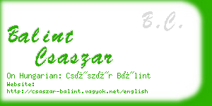 balint csaszar business card